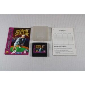 Poker Face Paul's Solitaire (SEGA Game Gear) Game Cart, Case, manual, score card